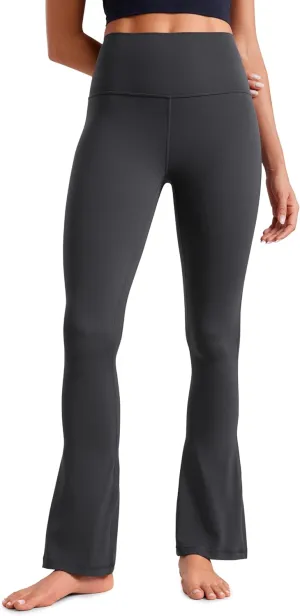CRZ YOGA Butterluxe High Waist Mini Flared Leggings for Women 30" / 31.5" - Bootcut Yoga Pants with Pocket Casual Lounge