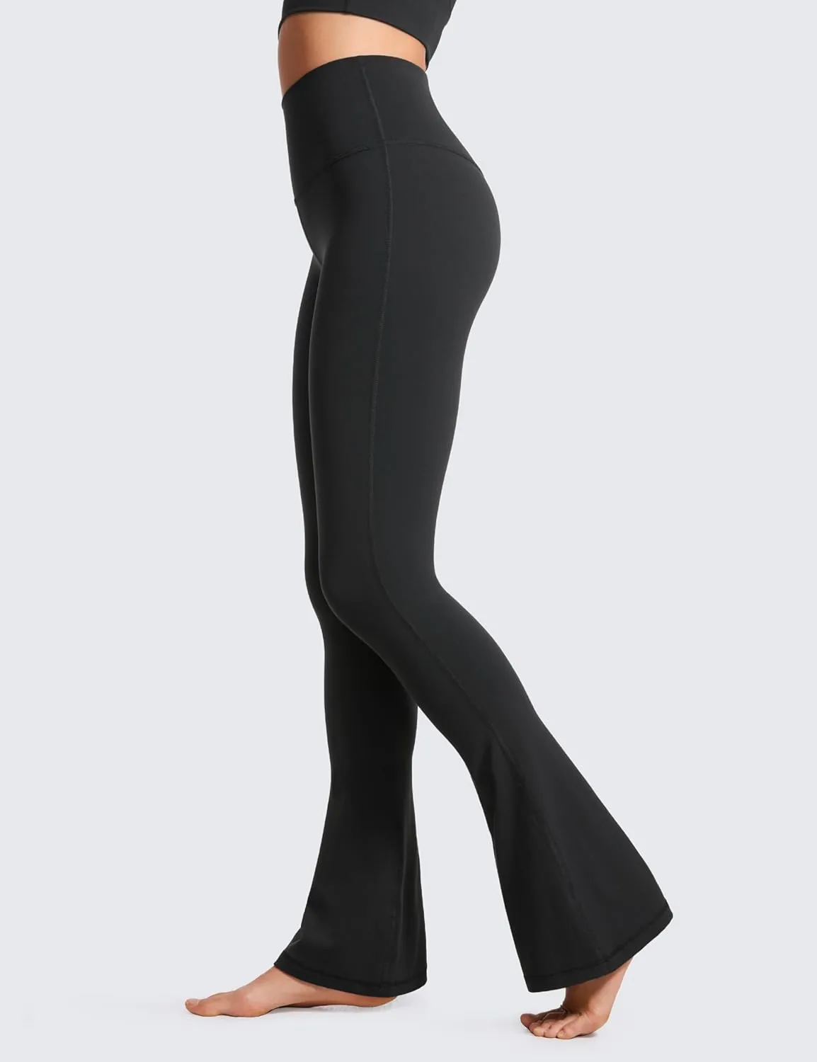 CRZ YOGA Butterluxe High Waist Mini Flared Leggings for Women 30" / 31.5" - Bootcut Yoga Pants with Pocket Casual Lounge
