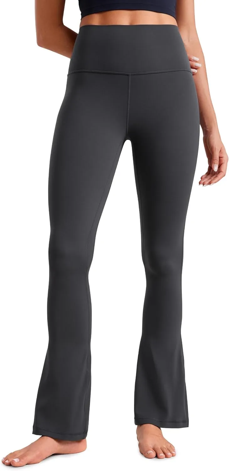 CRZ YOGA Butterluxe High Waist Mini Flared Leggings for Women 30" / 31.5" - Bootcut Yoga Pants with Pocket Casual Lounge