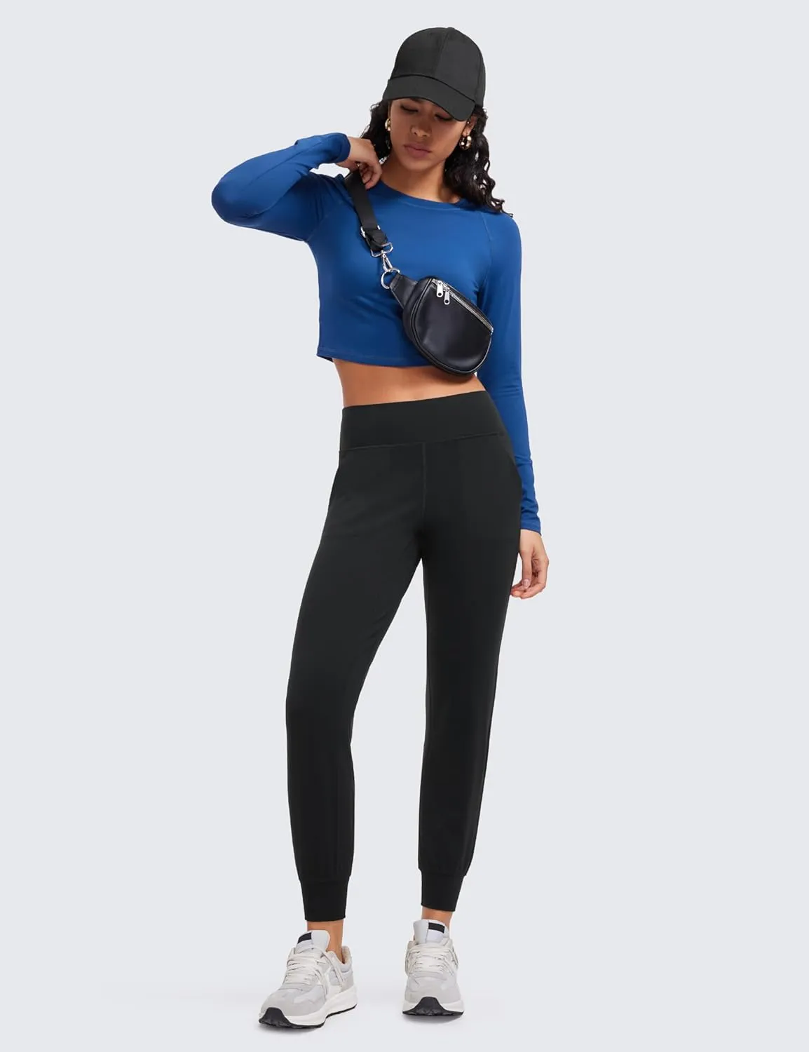 CRZ YOGA Butterluxe High Waisted Joggers for Women 27" - Buttery Soft Yoga Lounge Workout Leggings Pants with Pockets