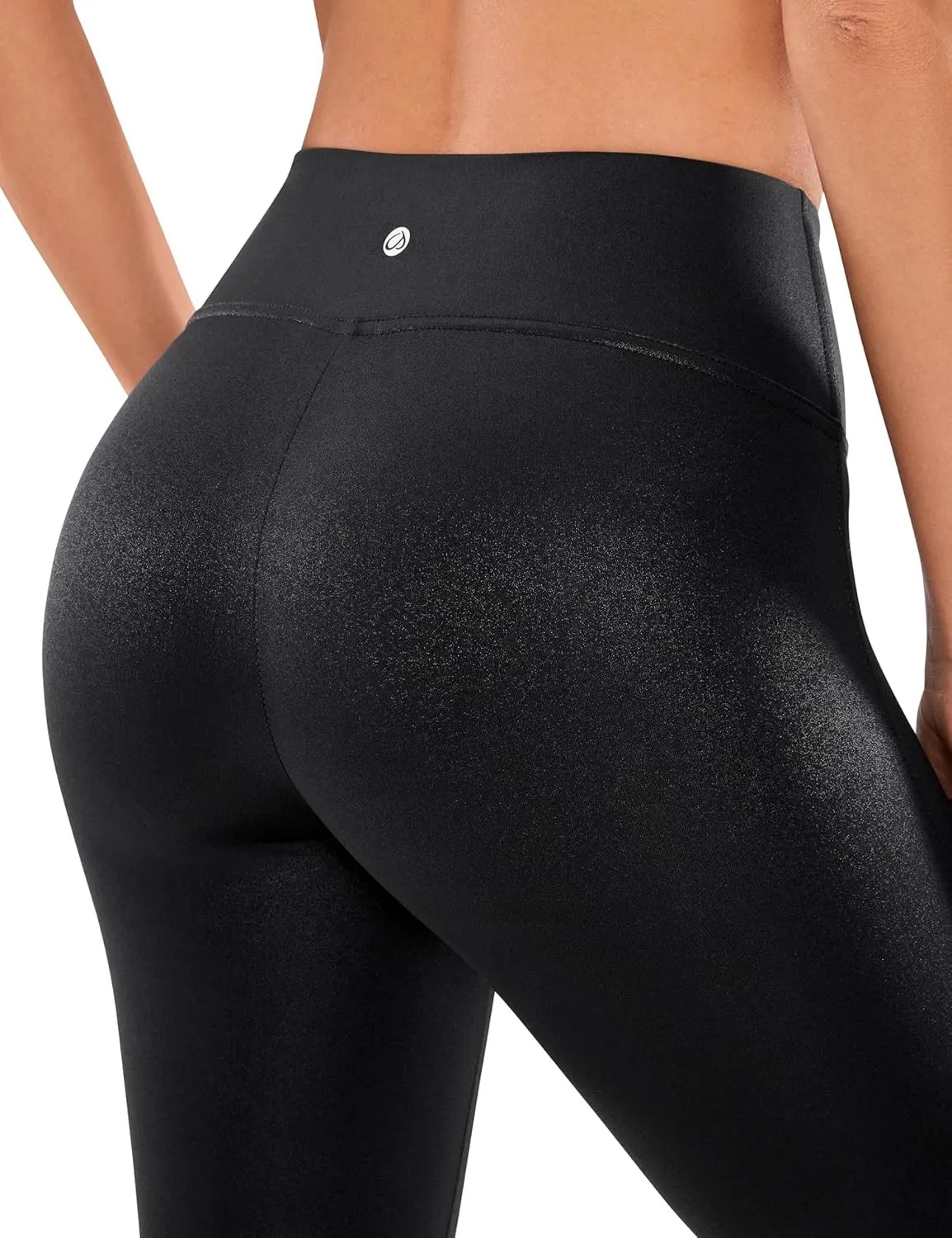 CRZ YOGA Butterluxe Matte Faux Leather Leggings for Women 28'' - No Front Seam High Waist Stretch Tights Pleather Pants
