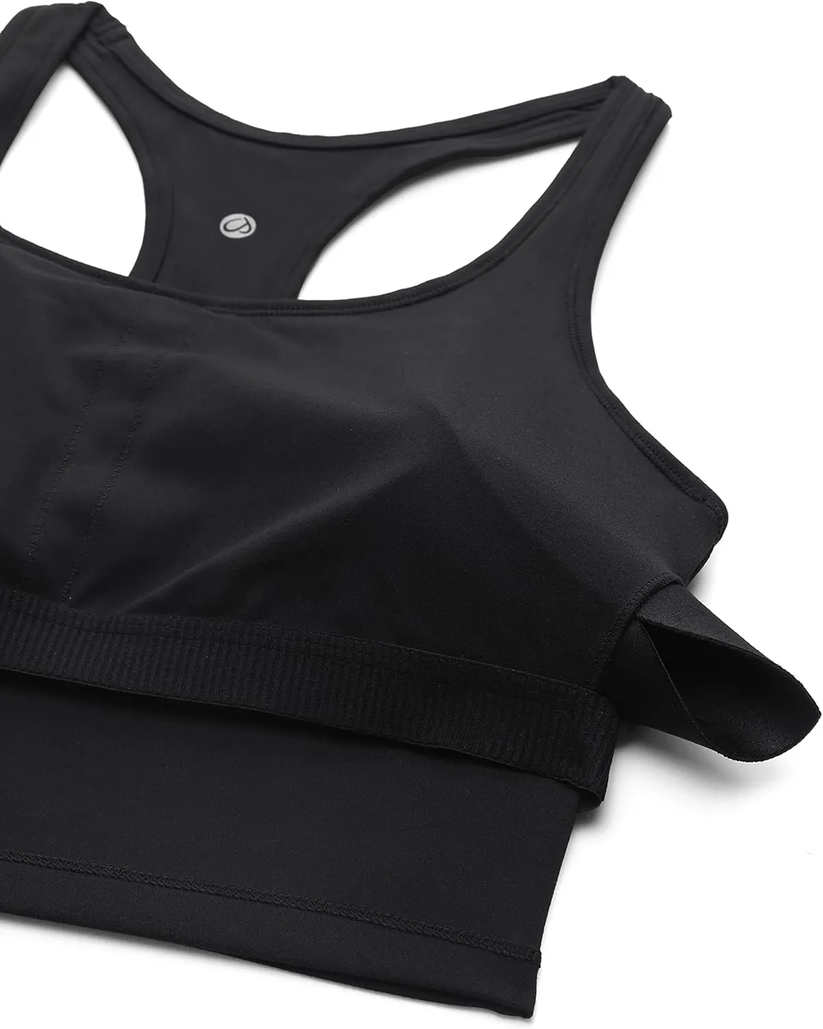 CRZ YOGA Butterluxe Womens Y-Back Racerback Longline Sports Bra - Padded Scoop Neck Workout Crop Tank Top with Built in Pads