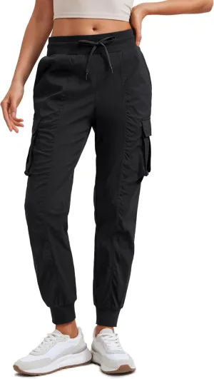 CRZ YOGA Cargo Joggers for Women Lightweight Ruched Workout Casual Travel Athletic Hiking Pants with Pockets