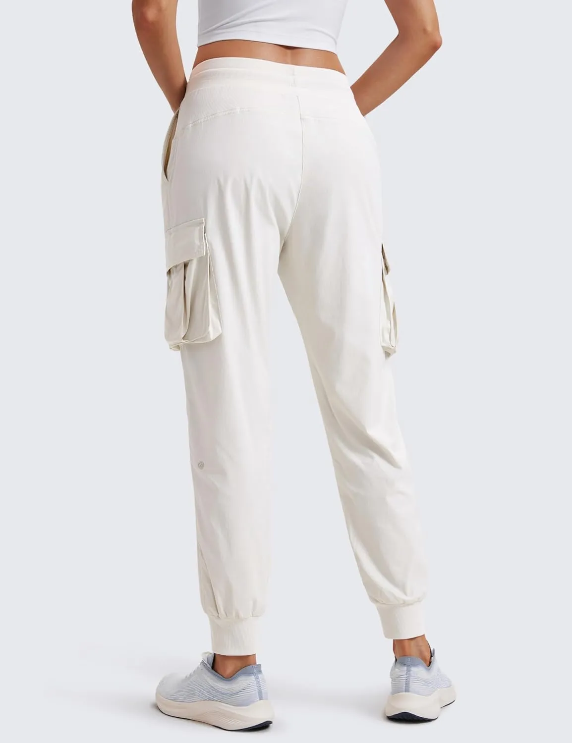 CRZ YOGA Cargo Joggers for Women Lightweight Ruched Workout Casual Travel Athletic Hiking Pants with Pockets