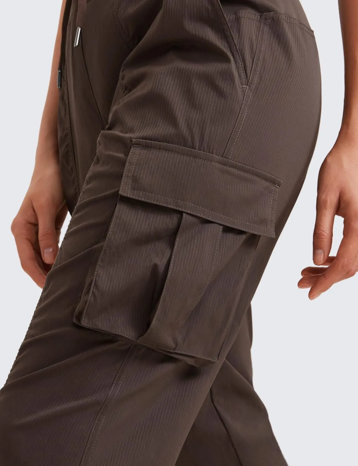 CRZ YOGA Cargo Joggers for Women Lightweight Ruched Workout Casual Travel Athletic Hiking Pants with Pockets