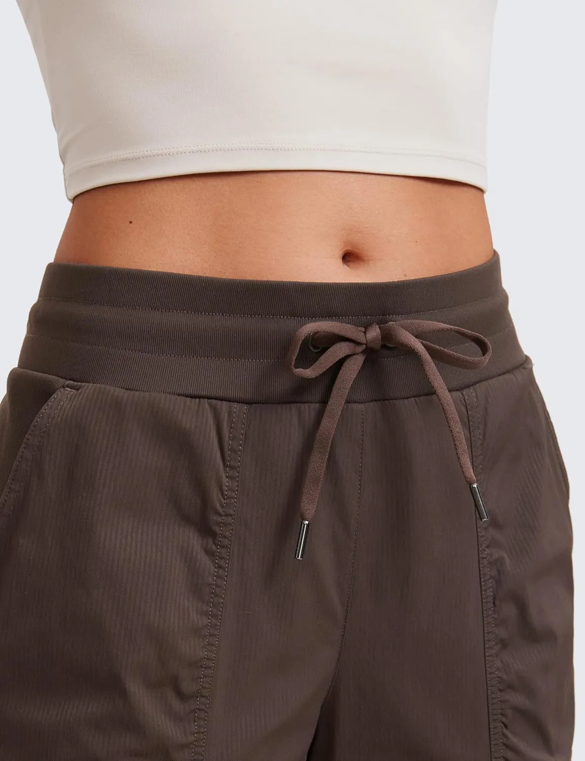 CRZ YOGA Cargo Joggers for Women Lightweight Ruched Workout Casual Travel Athletic Hiking Pants with Pockets