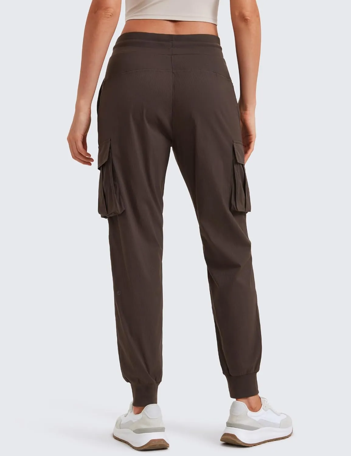 CRZ YOGA Cargo Joggers for Women Lightweight Ruched Workout Casual Travel Athletic Hiking Pants with Pockets