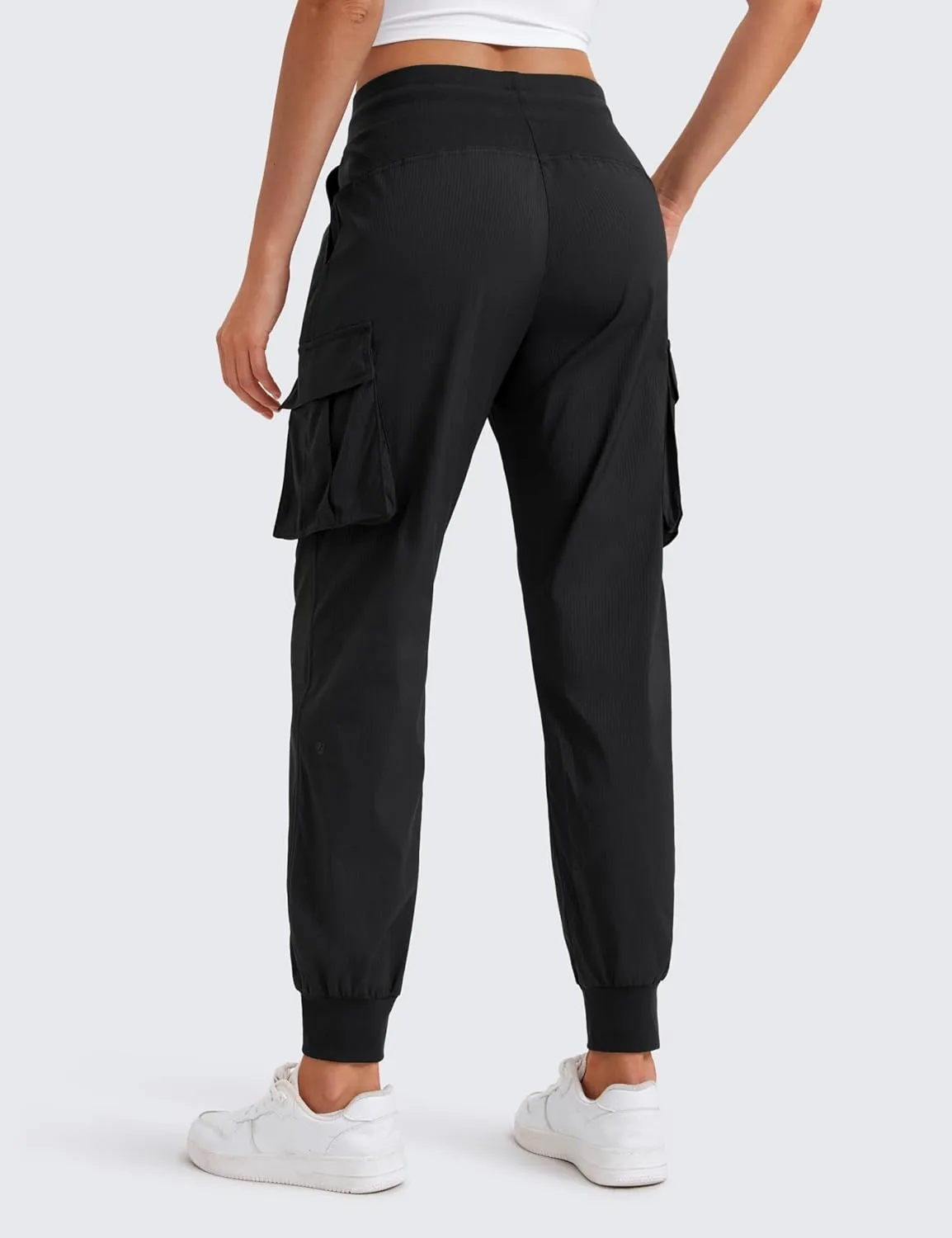 CRZ YOGA Cargo Joggers for Women Lightweight Ruched Workout Casual Travel Athletic Hiking Pants with Pockets
