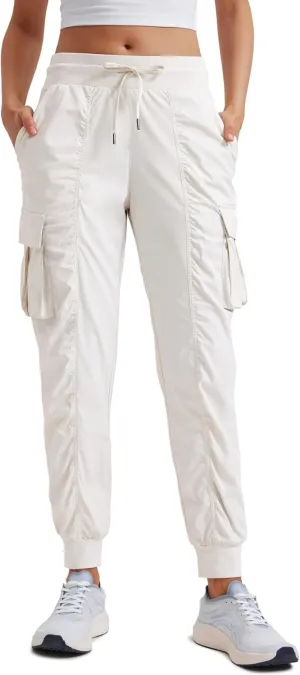 CRZ YOGA Cargo Joggers for Women Lightweight Ruched Workout Casual Travel Athletic Hiking Pants with Pockets