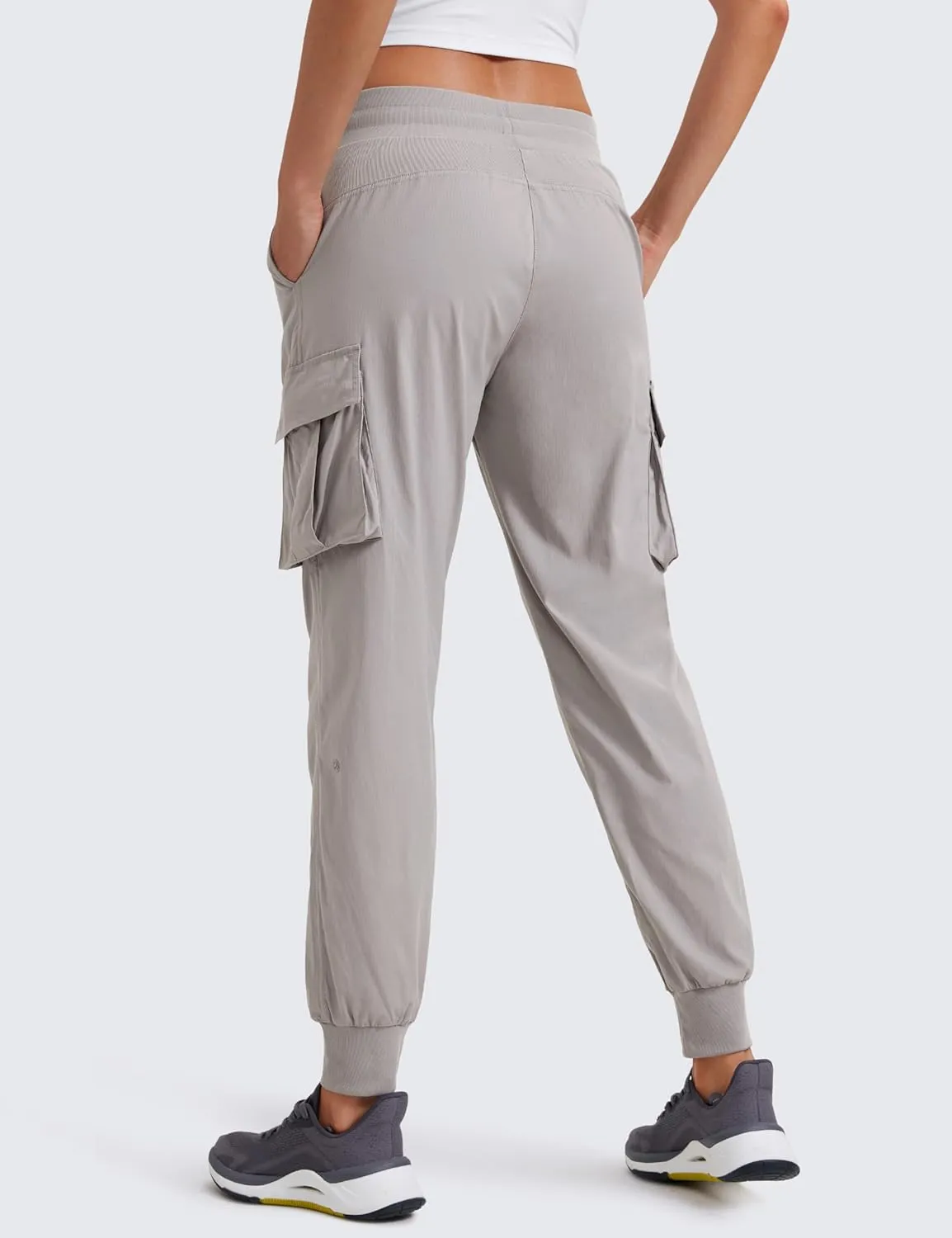 CRZ YOGA Cargo Joggers for Women Lightweight Ruched Workout Casual Travel Athletic Hiking Pants with Pockets