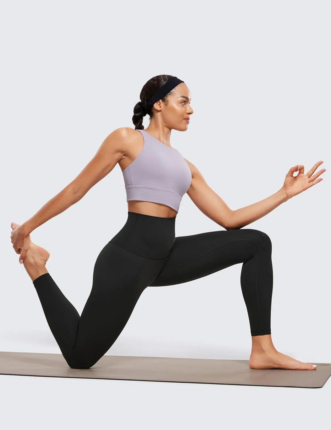CRZ YOGA Super High Waisted Butterluxe Yoga Pants 25 Inches - Buttery Soft Workout Leggings for Women Over Belly