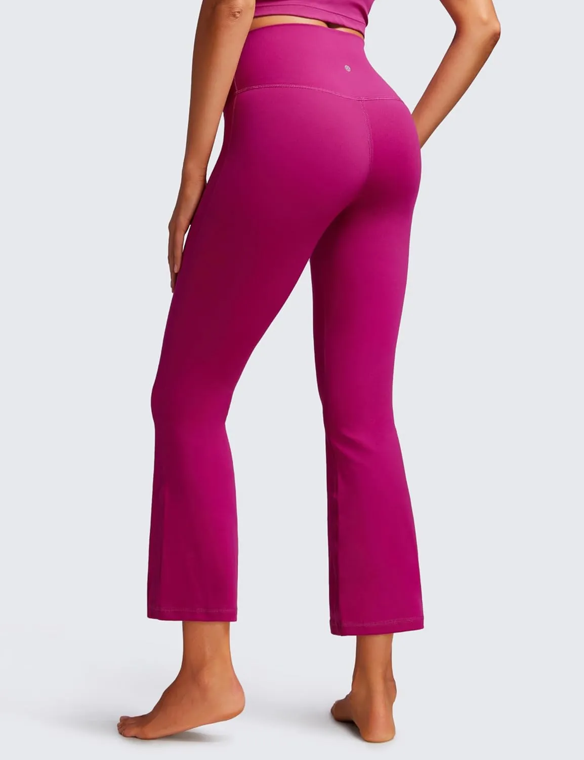 CRZ YOGA Womens Butterluxe Crossover Flare Capris Leggings 25.6" - High Waist V Cross Bootcut Lounge Casual Yoga Pants