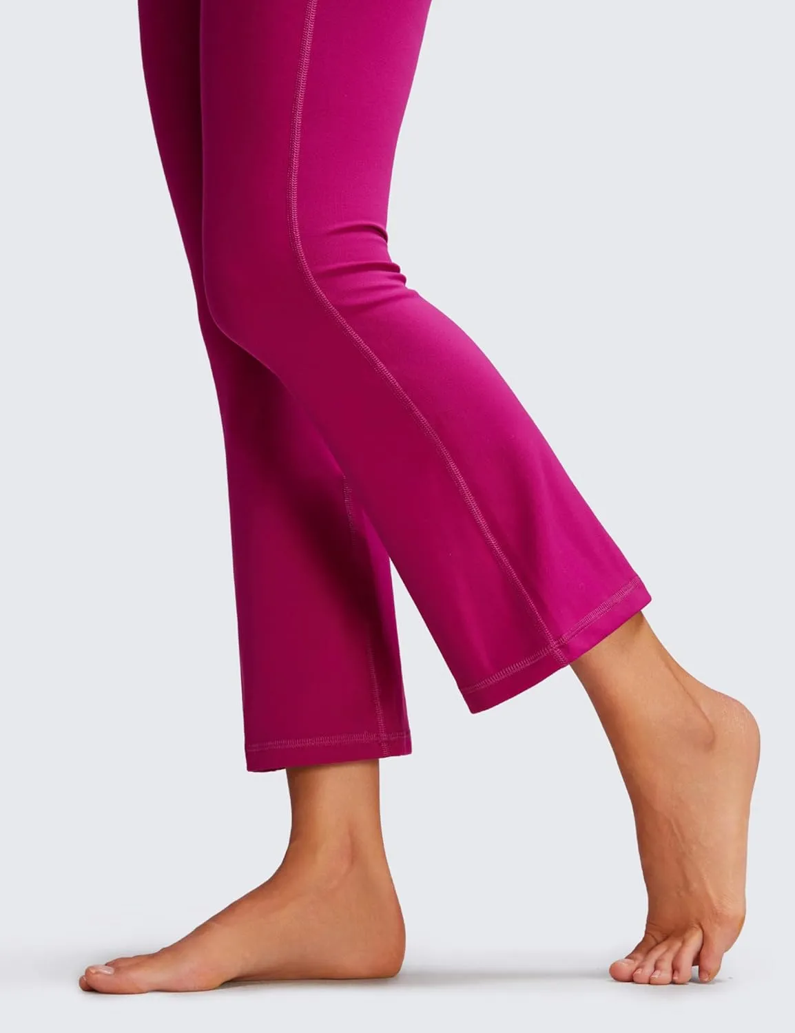 CRZ YOGA Womens Butterluxe Crossover Flare Capris Leggings 25.6" - High Waist V Cross Bootcut Lounge Casual Yoga Pants