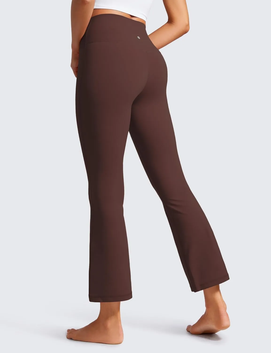 CRZ YOGA Womens Butterluxe Crossover Flare Capris Leggings 25.6" - High Waist V Cross Bootcut Lounge Casual Yoga Pants