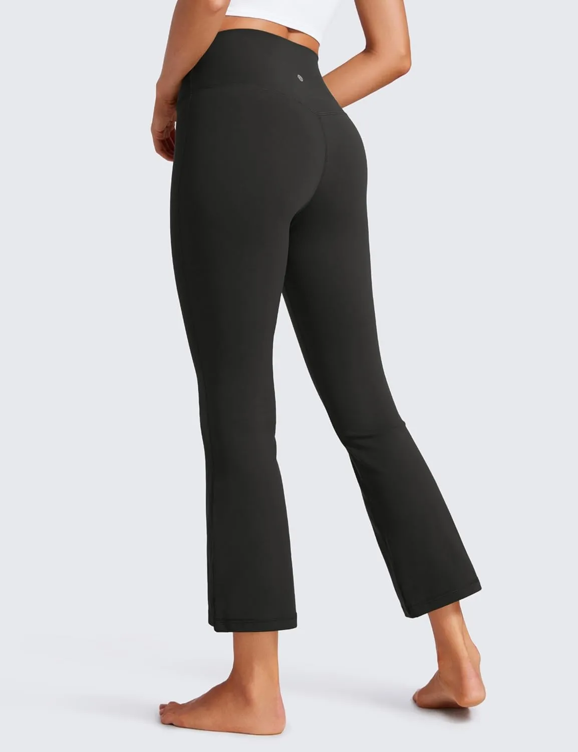 CRZ YOGA Womens Butterluxe Crossover Flare Capris Leggings 25.6" - High Waist V Cross Bootcut Lounge Casual Yoga Pants