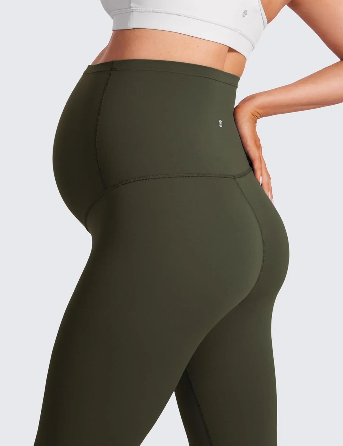 CRZ YOGA Womens Butterluxe Maternity Capris Leggings 23" - Workout Active Yoga Crop Pants Over The Belly Pregnancy Soft