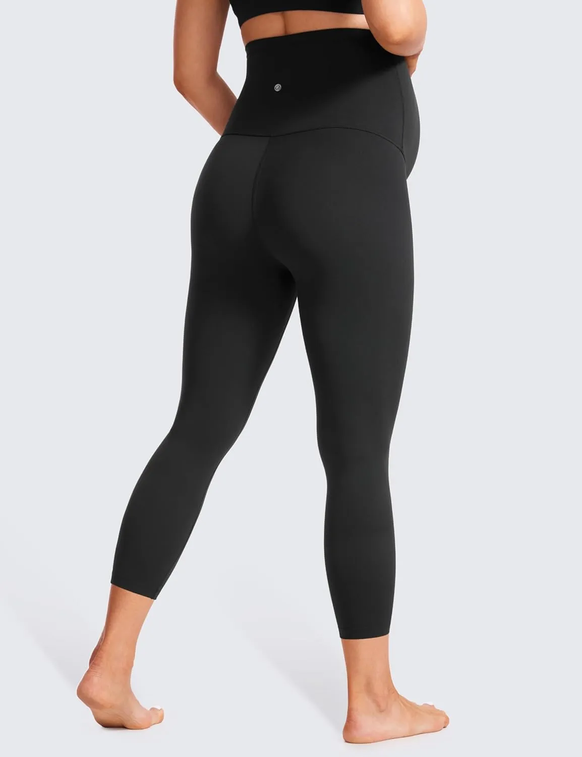 CRZ YOGA Womens Butterluxe Maternity Capris Leggings 23" - Workout Active Yoga Crop Pants Over The Belly Pregnancy Soft