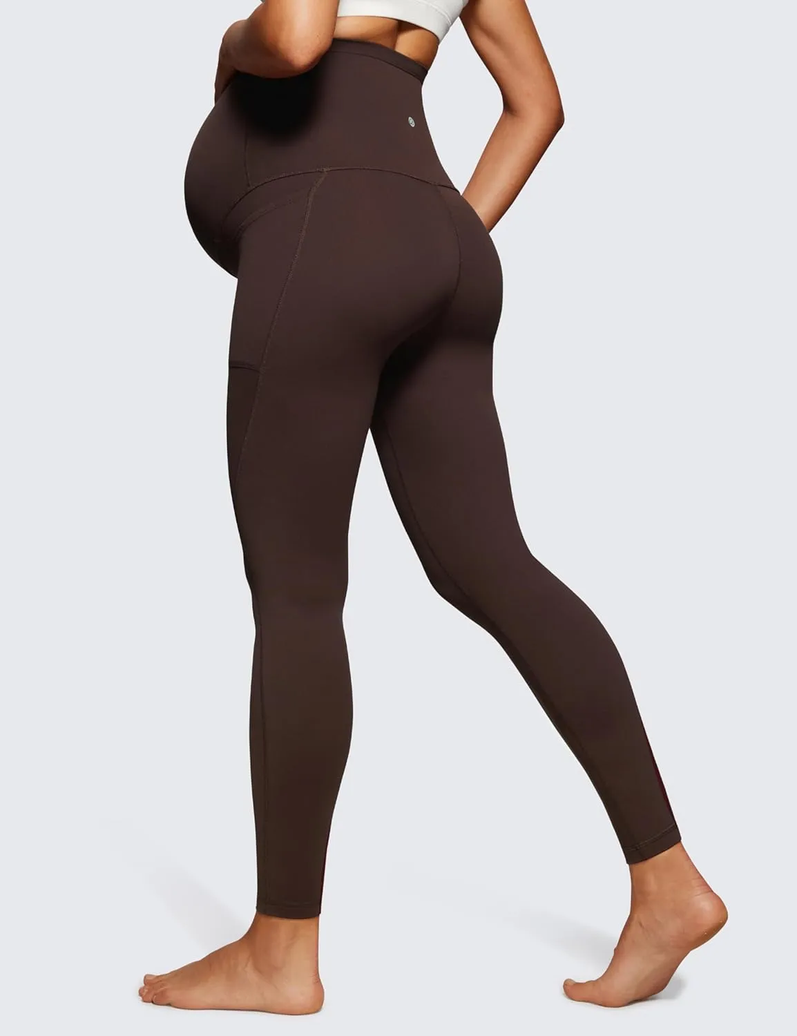CRZ YOGA Womens Butterluxe Maternity Leggings with Pockets Over The Belly 28" - Soft Workout Active Yoga Pregnancy Pants