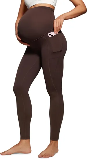 CRZ YOGA Womens Butterluxe Maternity Leggings with Pockets Over The Belly 28" - Soft Workout Active Yoga Pregnancy Pants