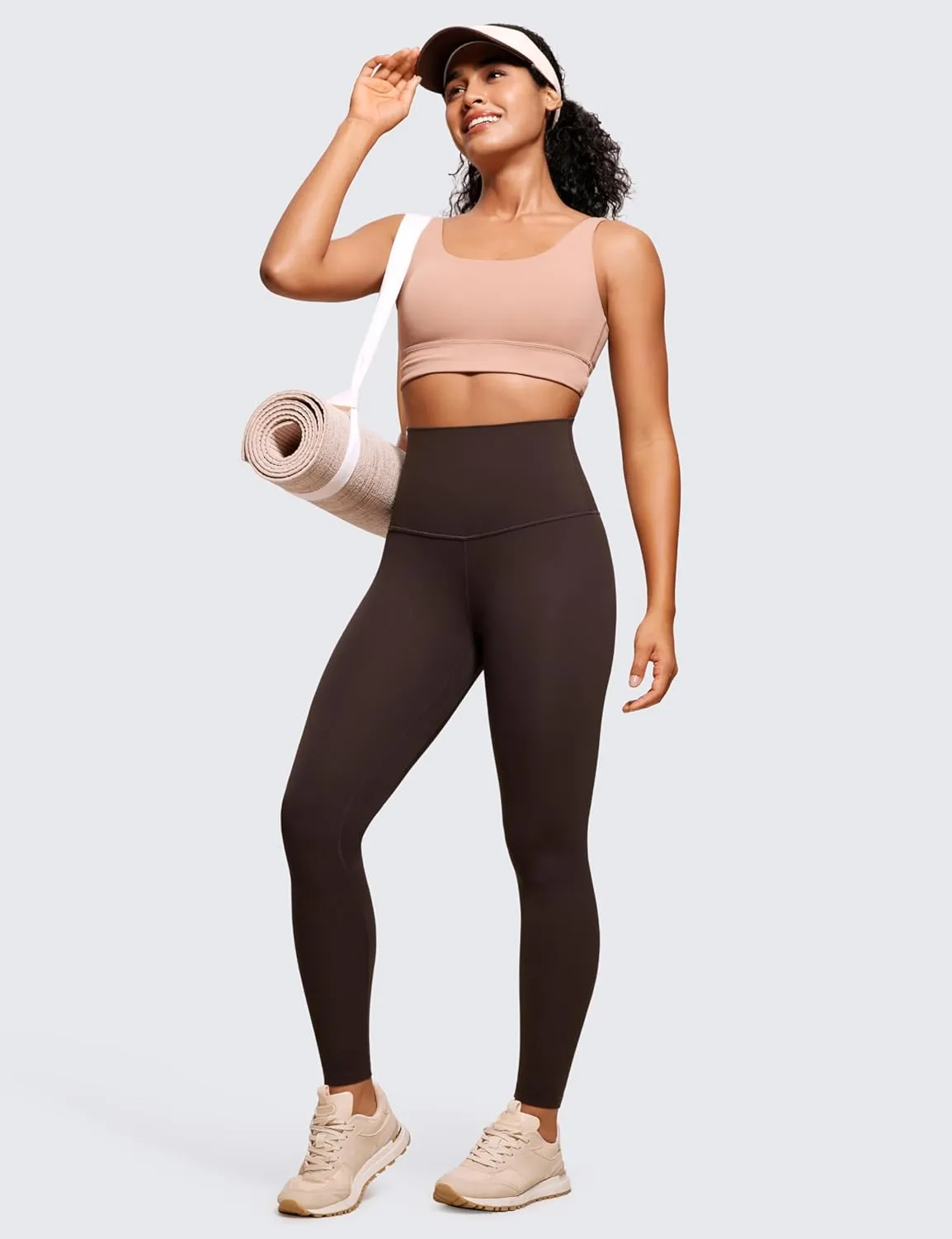 CRZ YOGA Women's Butterluxe Super High Waisted Workout Leggings 28 Inches -Over Belly Buttery Soft Full Length Yoga Pants