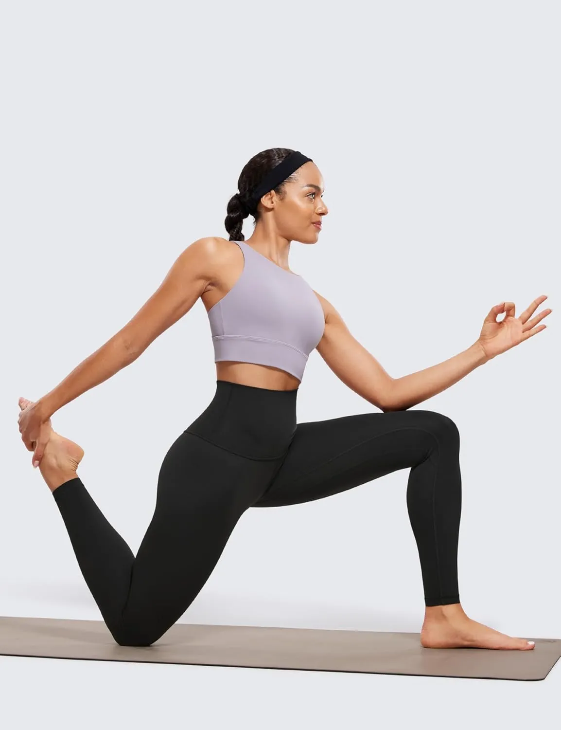 CRZ YOGA Women's Butterluxe Super High Waisted Workout Leggings 28 Inches -Over Belly Buttery Soft Full Length Yoga Pants