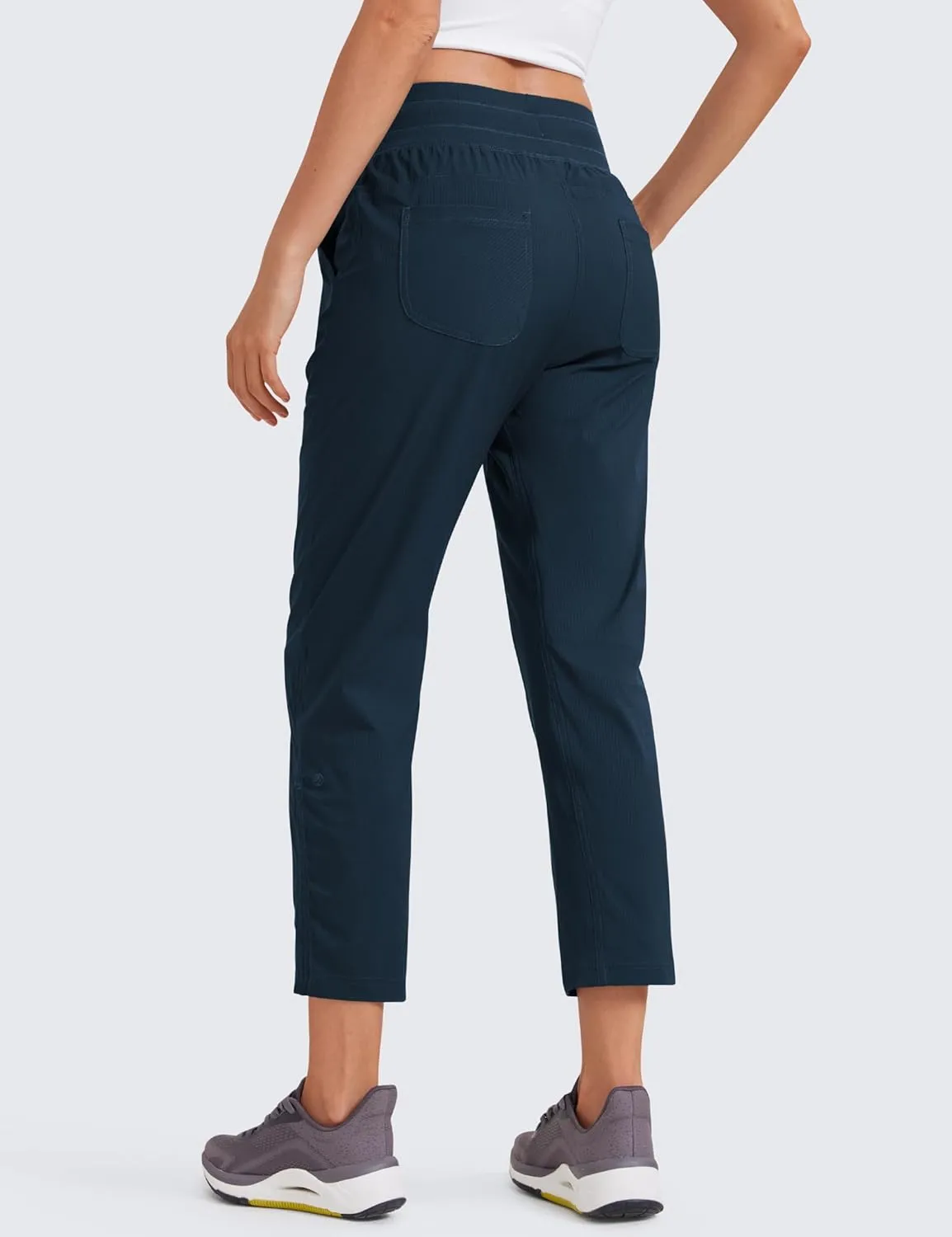 CRZ YOGA Womens Casual 7/8 Pants 25"- Lightweight Workout Outdoor Athletic Track Travel Lounge Joggers Pockets