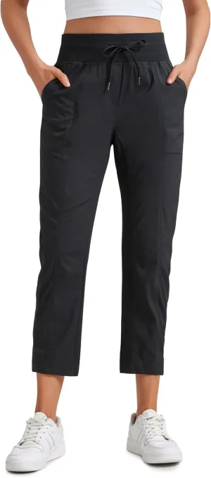 CRZ YOGA Womens Casual 7/8 Pants 25"- Lightweight Workout Outdoor Athletic Track Travel Lounge Joggers Pockets