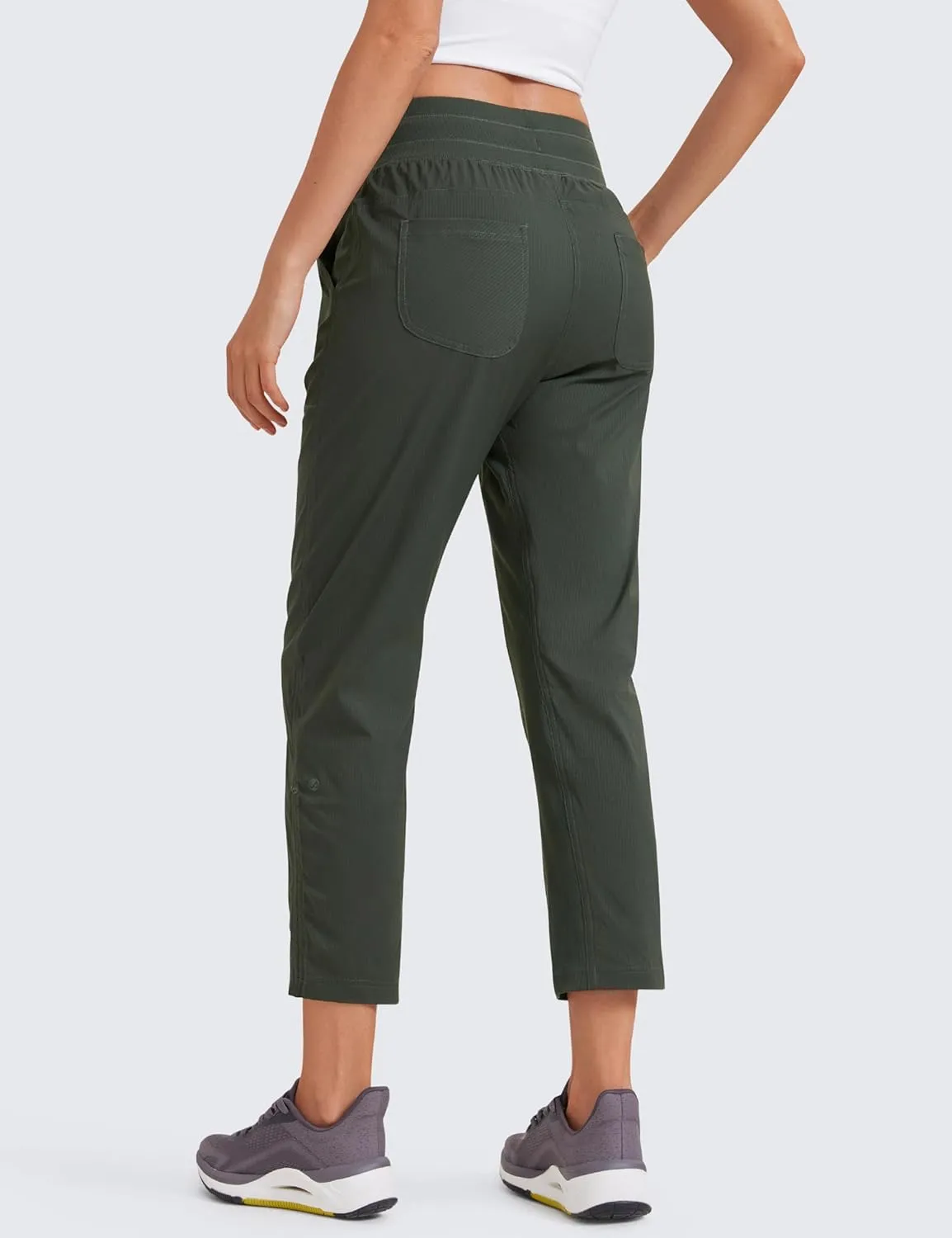 CRZ YOGA Womens Casual 7/8 Pants 25"- Lightweight Workout Outdoor Athletic Track Travel Lounge Joggers Pockets