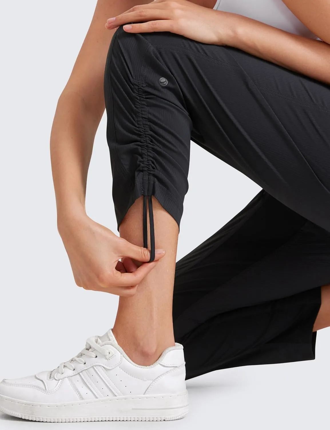 CRZ YOGA Womens Casual 7/8 Pants 25"- Lightweight Workout Outdoor Athletic Track Travel Lounge Joggers Pockets