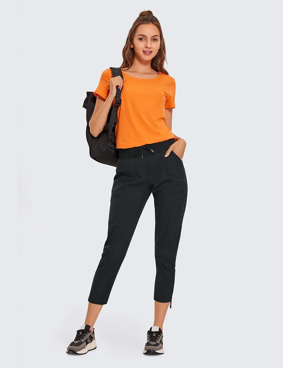 CRZ YOGA Womens Casual 7/8 Pants 25"- Lightweight Workout Outdoor Athletic Track Travel Lounge Joggers Pockets