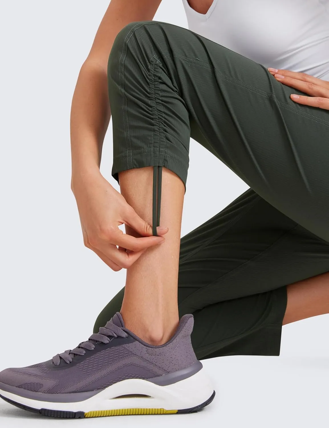 CRZ YOGA Womens Casual 7/8 Pants 25"- Lightweight Workout Outdoor Athletic Track Travel Lounge Joggers Pockets