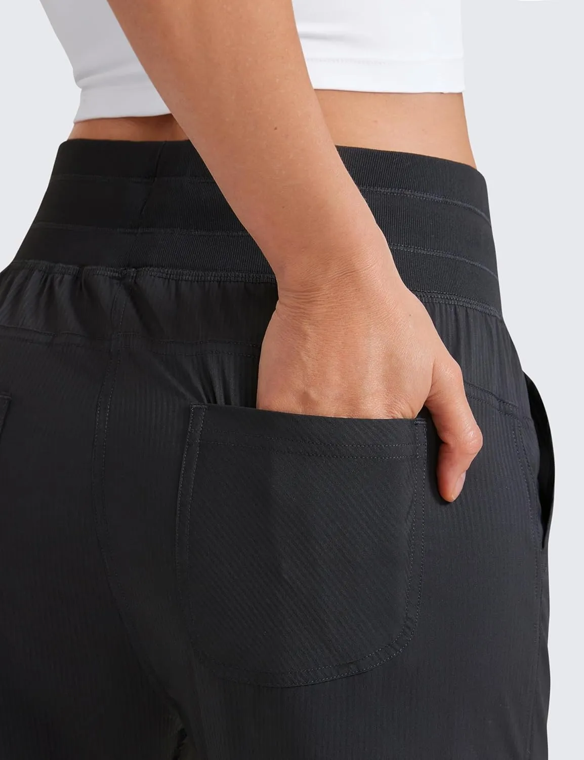 CRZ YOGA Womens Casual 7/8 Pants 25"- Lightweight Workout Outdoor Athletic Track Travel Lounge Joggers Pockets