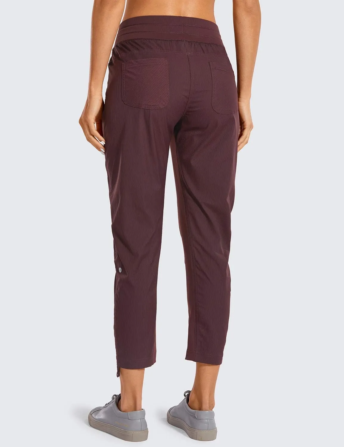 CRZ YOGA Womens Casual 7/8 Pants 25"- Lightweight Workout Outdoor Athletic Track Travel Lounge Joggers Pockets