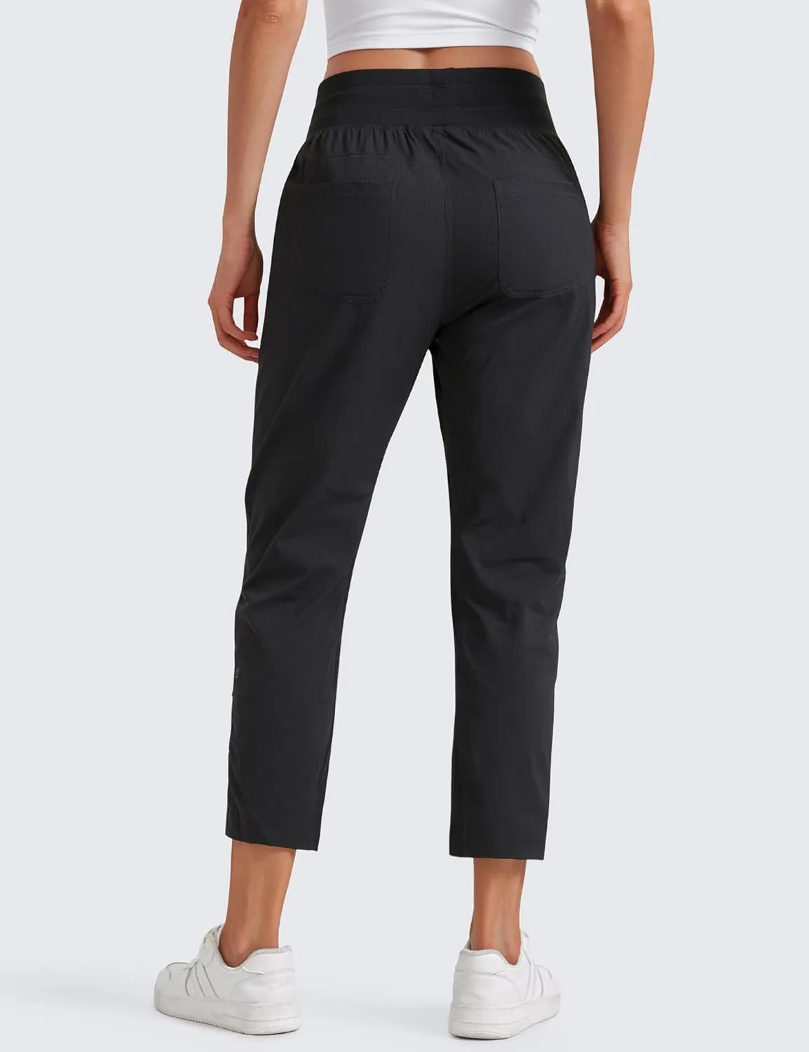 CRZ YOGA Womens Casual 7/8 Pants 25"- Lightweight Workout Outdoor Athletic Track Travel Lounge Joggers Pockets