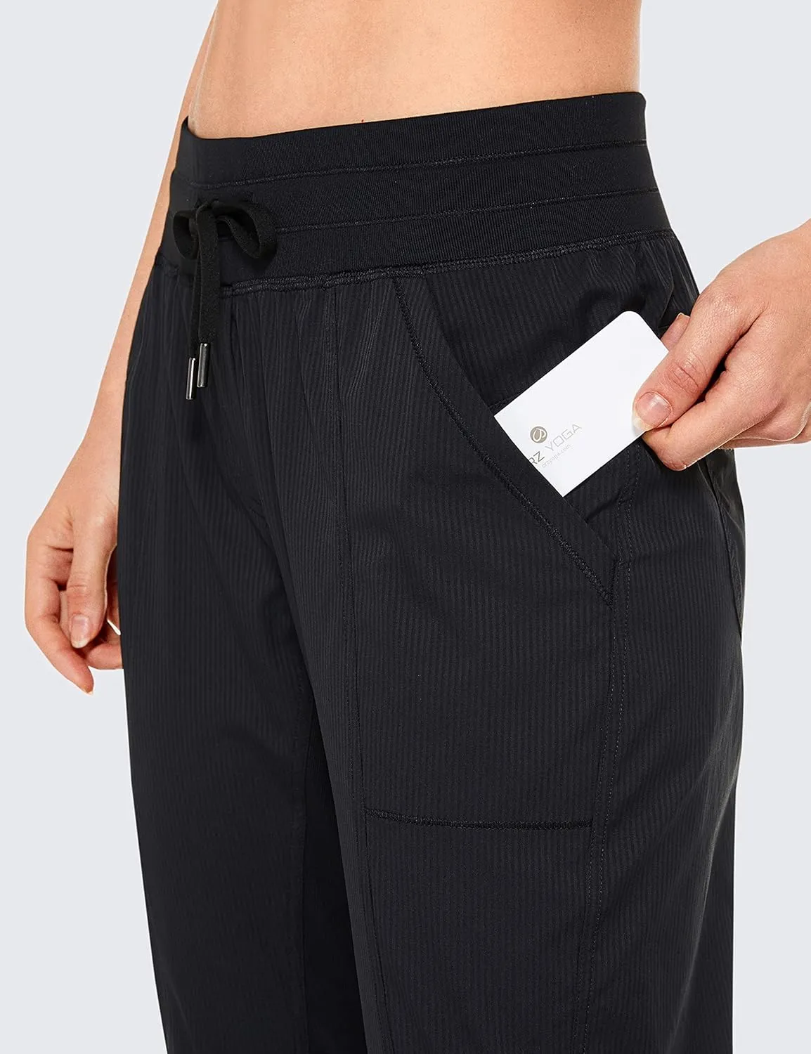 CRZ YOGA Womens Casual 7/8 Pants 27" - Lightweight Workout Outdoor Athletic Track Travel Lounge Joggers Pockets