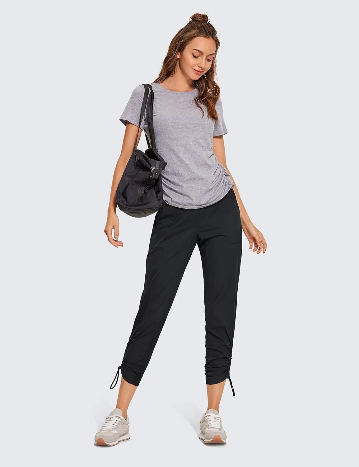 CRZ YOGA Womens Casual 7/8 Pants 27" - Lightweight Workout Outdoor Athletic Track Travel Lounge Joggers Pockets