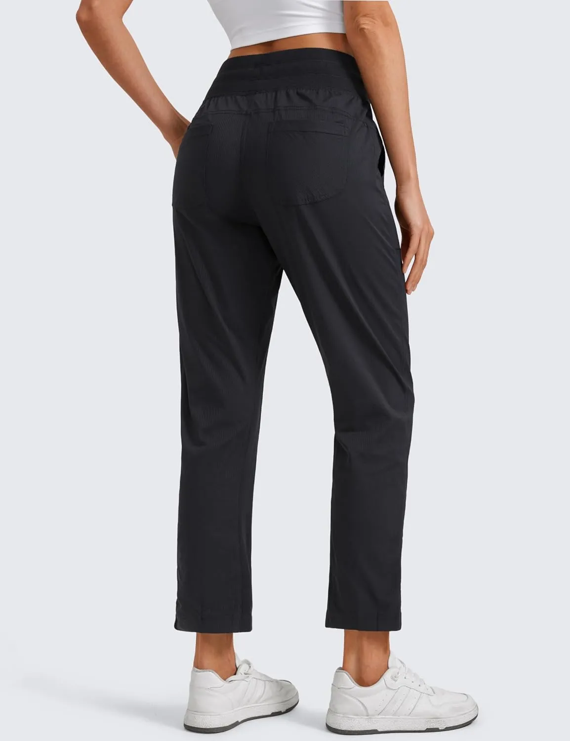 CRZ YOGA Womens Casual 7/8 Pants 27" - Lightweight Workout Outdoor Athletic Track Travel Lounge Joggers Pockets