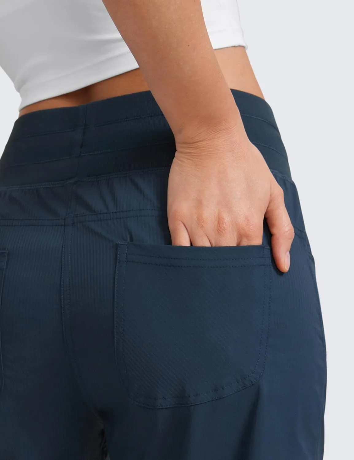 CRZ YOGA Womens Casual 7/8 Pants 27" - Lightweight Workout Outdoor Athletic Track Travel Lounge Joggers Pockets
