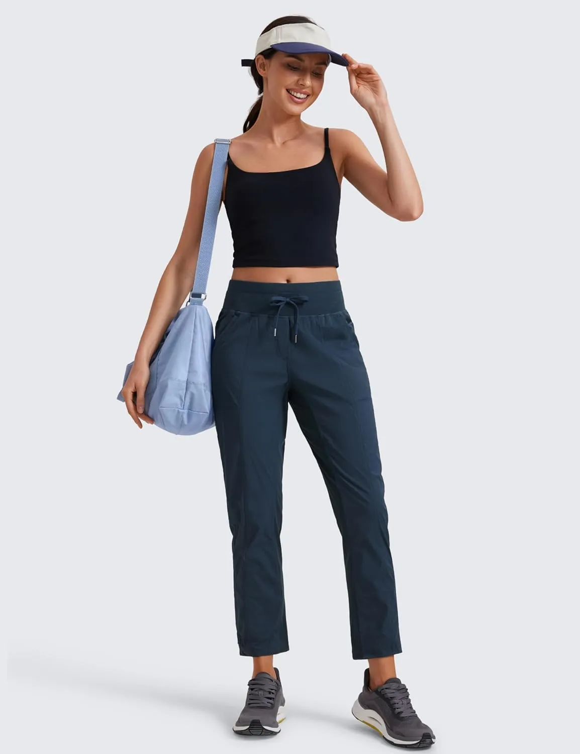 CRZ YOGA Womens Casual 7/8 Pants 27" - Lightweight Workout Outdoor Athletic Track Travel Lounge Joggers Pockets