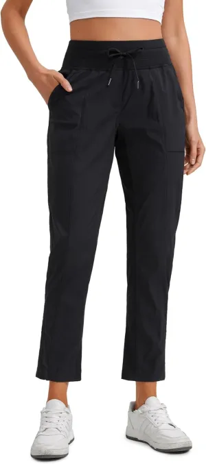 CRZ YOGA Womens Casual 7/8 Pants 27" - Lightweight Workout Outdoor Athletic Track Travel Lounge Joggers Pockets