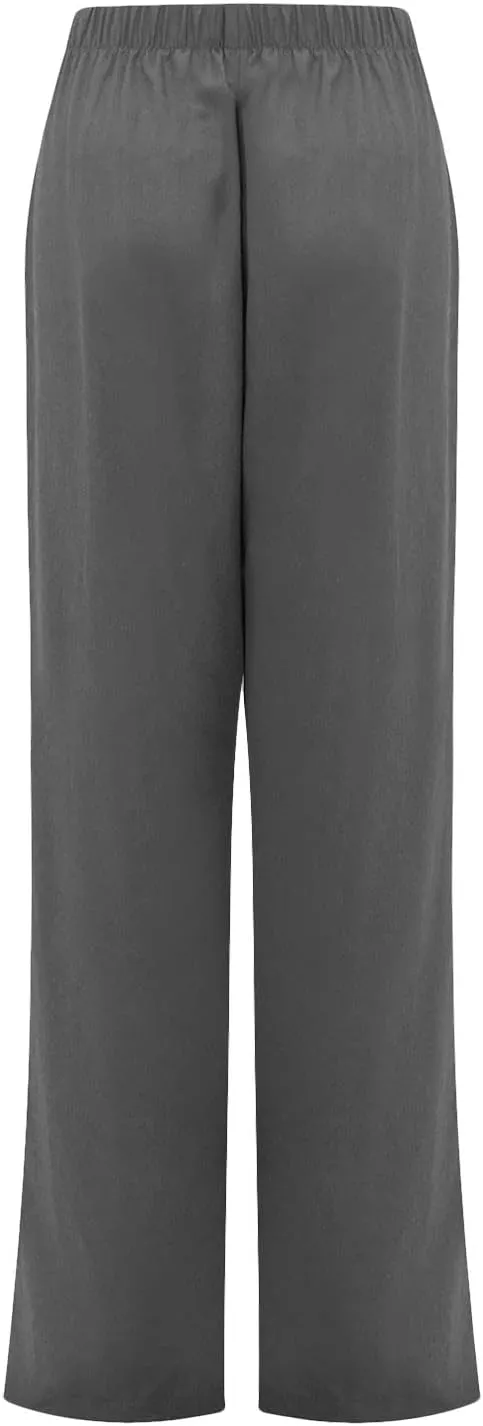DASAYO Linen Pants for Women Trendy Elastic Wasit Casual Tapered Pants Lightweight Comfy Trousers with Pockets Summer Clothes