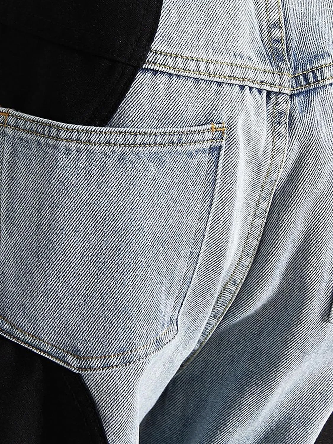Dawery High Waist Blue Denim Long Color Block Wave Wide Leg Jeans Loose Women Trousers Spring Autumn