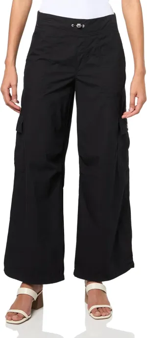 DKNY womens Wide Leg Adjustable Waistcord Cargo Pant
