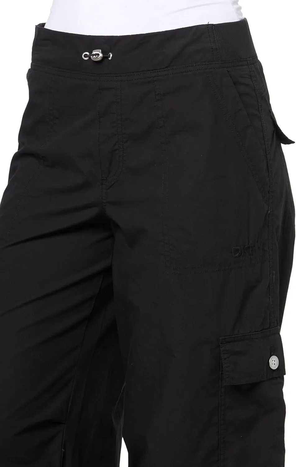 DKNY womens Wide Leg Adjustable Waistcord Cargo Pant
