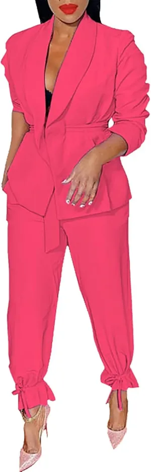 Dressy Pant Suits for Women Elegant Oversized Blazer and Suit Pants Set Causal Wedding Guests Prom Business Suits