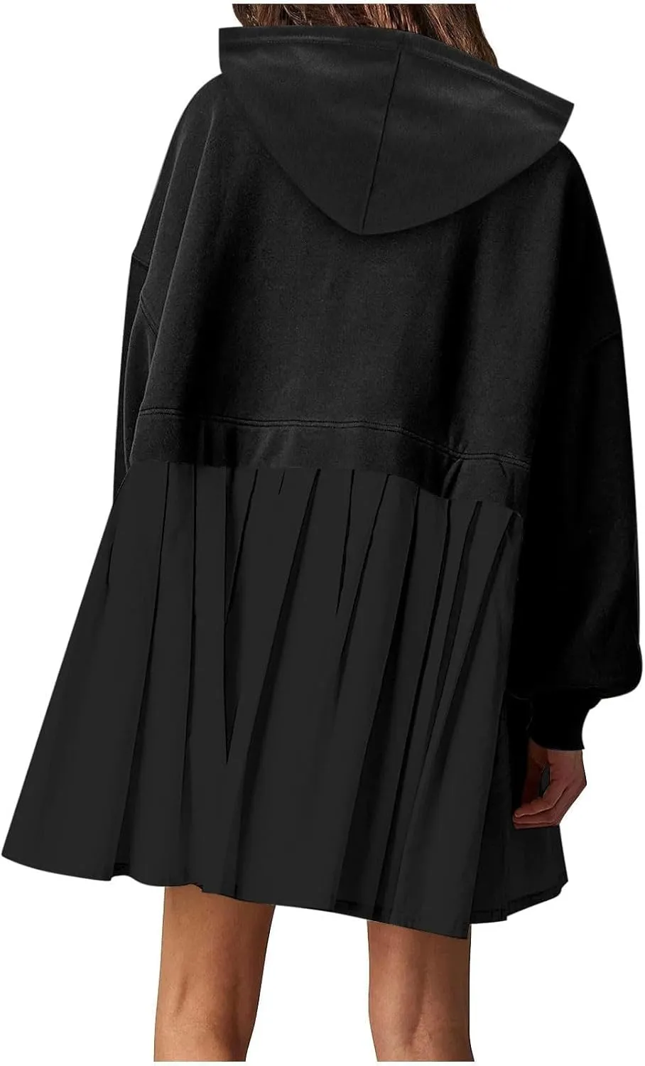 Elegant Women's Long Sleeve Pleated Skirt Dress Versatile A Line Midi Dress for Elegant Events and Casual Wear