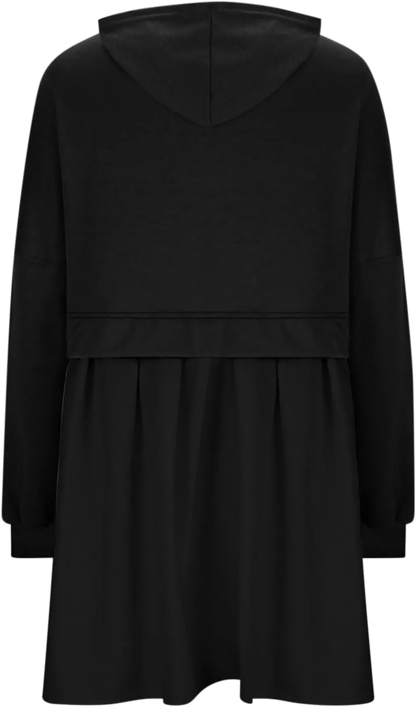 Elegant Women's Long Sleeve Pleated Skirt Dress Versatile A Line Midi Dress for Elegant Events and Casual Wear