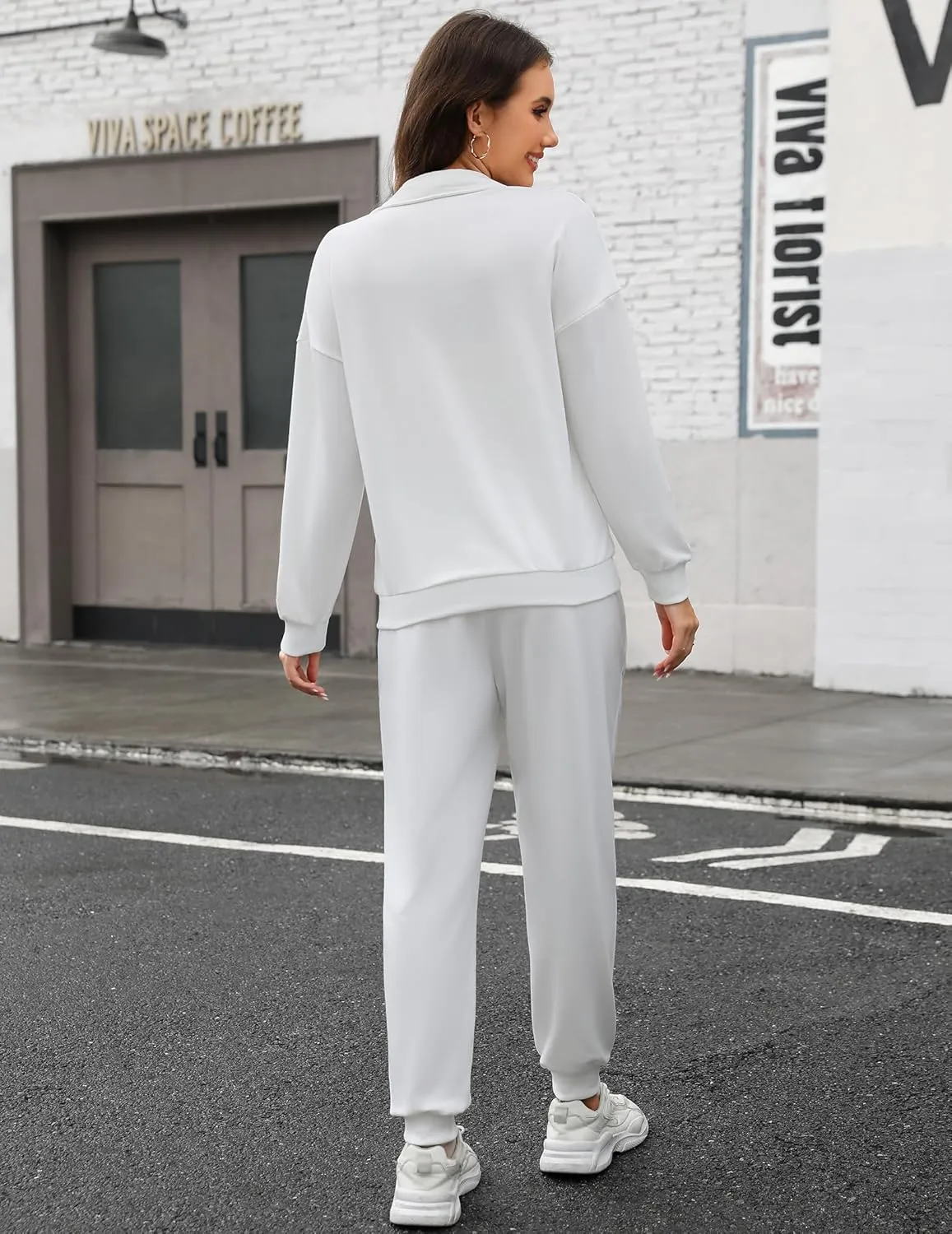 ELESOL Sweatsuits for Women Tracksuit Quarter 1/4 Zip Track Suits Set 2 Piece Outfits Casual Jogger Set