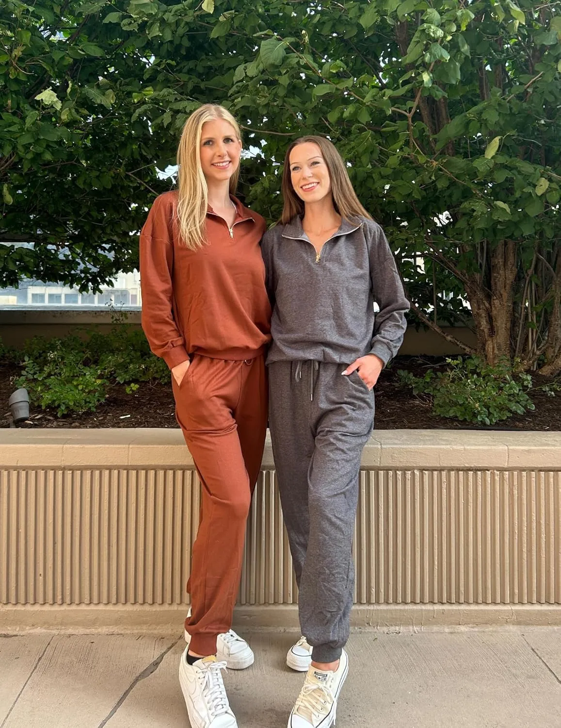 ELESOL Sweatsuits for Women Tracksuit Quarter 1/4 Zip Track Suits Set 2 Piece Outfits Casual Jogger Set