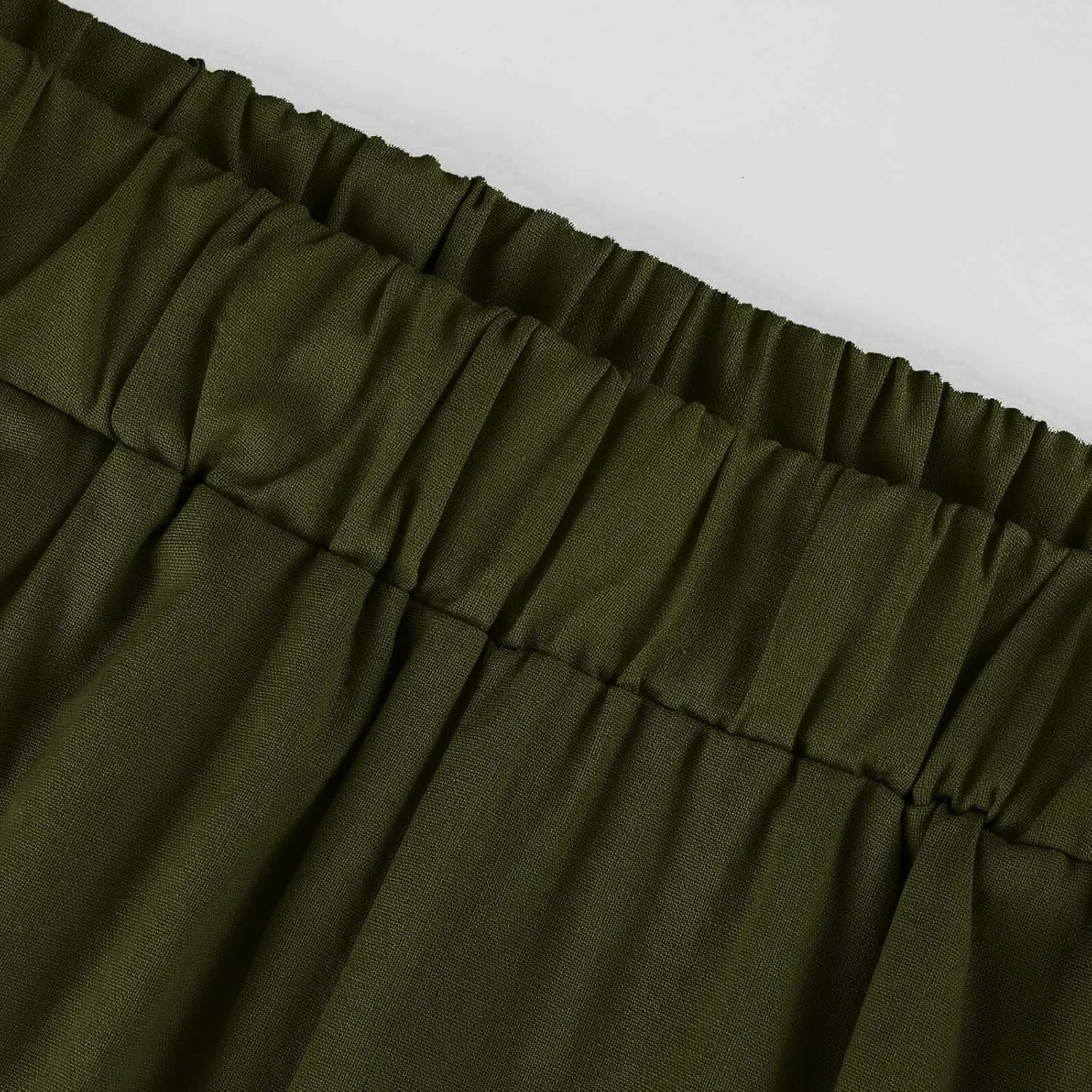 eoeioa Elastic Waisted Linen Pants Women Summer Comfy Flowy Palazzo Pants Boho Baggy Casual Pants Boho Beach Pants w/Pockets